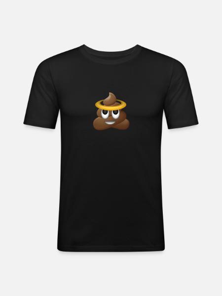 Emoji holy shit halo gift - Men's Slim Fit T-Shirt - black