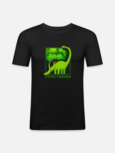 Dinosaur Brachiosaurus - Men's Slim Fit T-Shirt - black