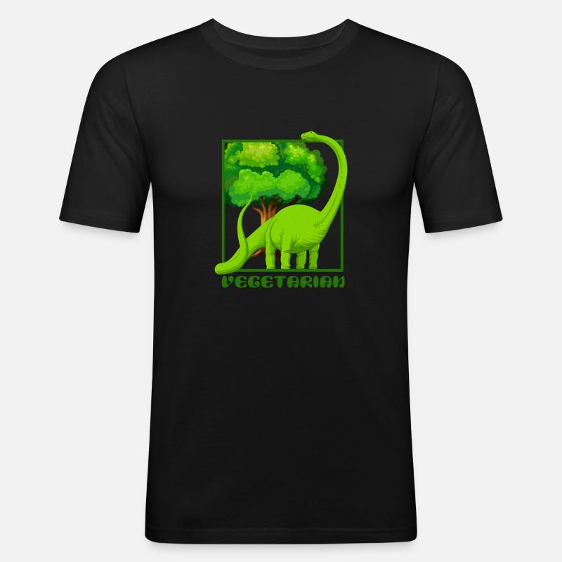Dinosaurier Brachiosaurus - Männer Slim Fit T-Shirt - Schwarz