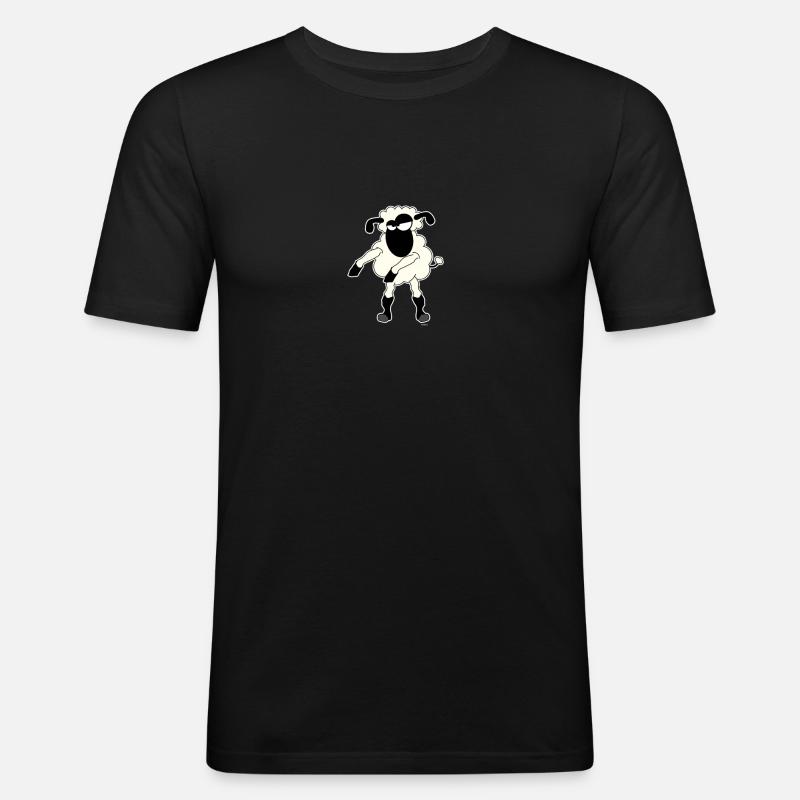 Floss Dance Move Schafe - Männer Slim Fit T-Shirt - Schwarz