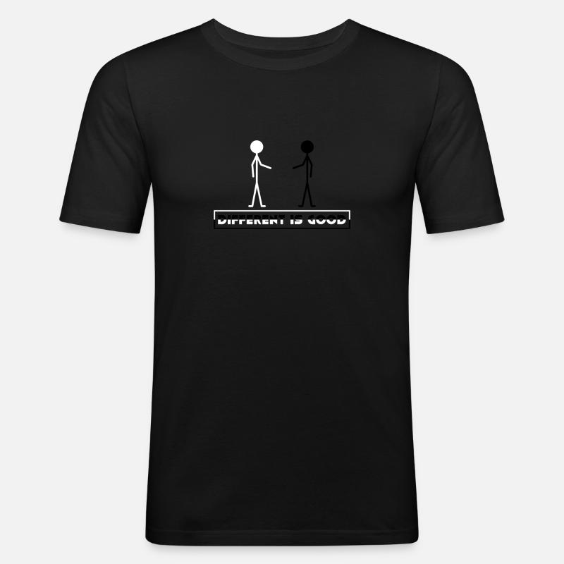 Anders sein ist gut - Männer Slim Fit T-Shirt - Schwarz