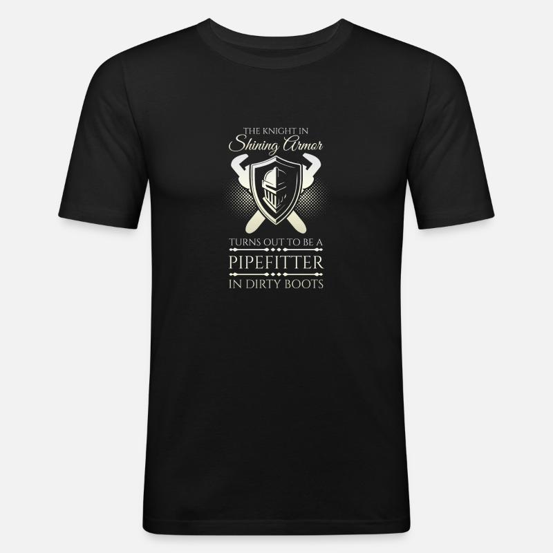 Pipefitter Knight - Männer Slim Fit T-Shirt - Schwarz