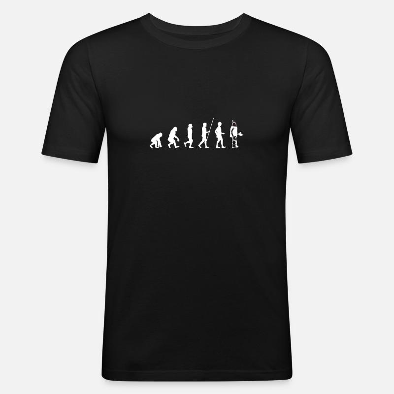 Evolution - Roboter - Weiß - Männer Slim Fit T-Shirt - Schwarz