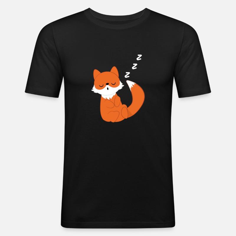 Fox - vixen - Fox lovers - sleeping - Men's Slim Fit T-Shirt - black