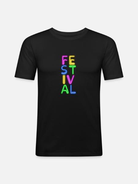 Festival - Männer Slim Fit T-Shirt - Schwarz