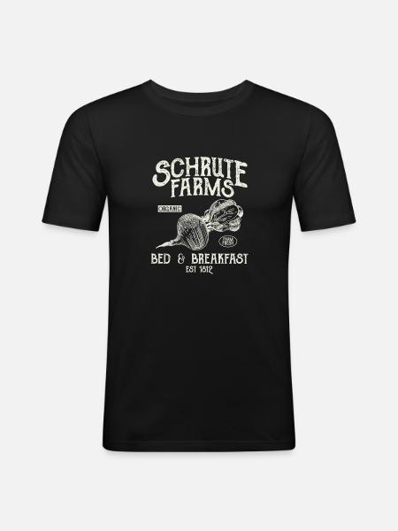 Schrute Farms - Männer Slim Fit T-Shirt - Schwarz