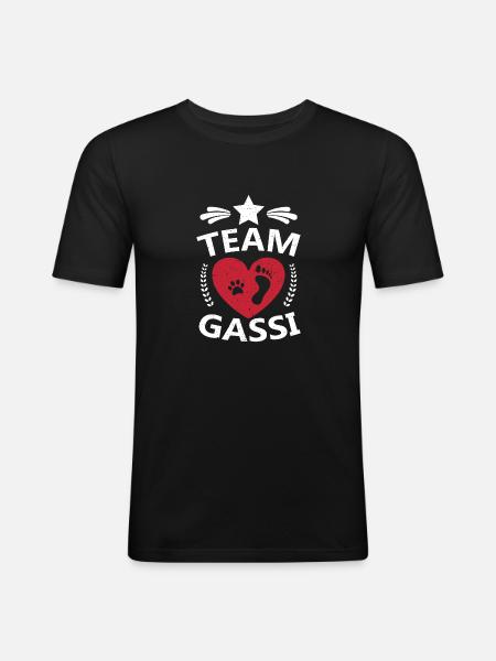 Team Gassi - Männer Slim Fit T-Shirt - Schwarz