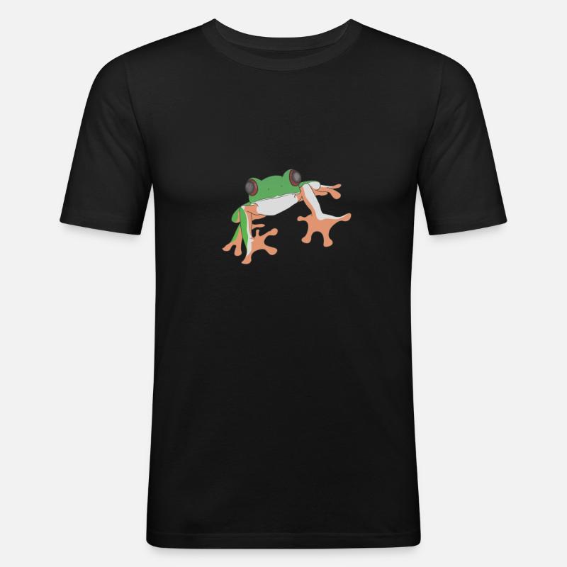 Frosch - Männer Slim Fit T-Shirt - Schwarz