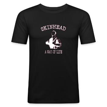 Way of life skinhead - Men's Slim Fit T-Shirt - black - Front - Nik (191cm)