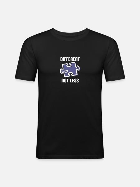 DIFFERENT - NOT LESS! autism - Men's Slim Fit T-Shirt - black