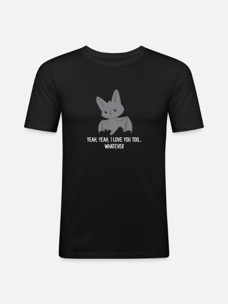 Bat - Bat T-Shirt - Sarcasm - Men's Slim Fit T-Shirt - black