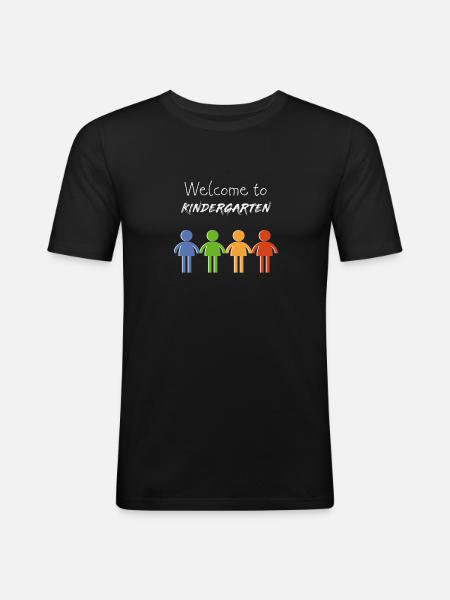 Kinder Babysprüche Kindergarten - Männer Slim Fit T-Shirt - Schwarz