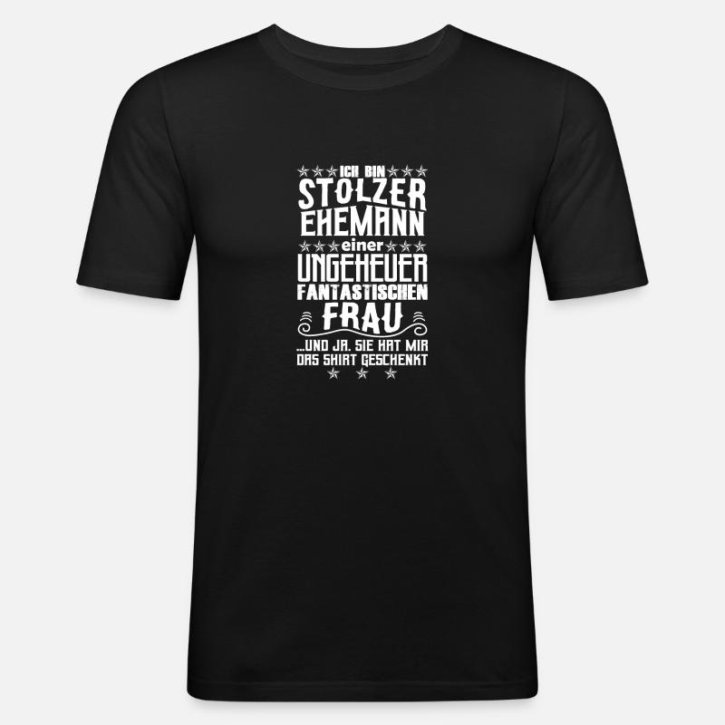 Geschenk Ehemann - Männer Slim Fit T-Shirt - Schwarz