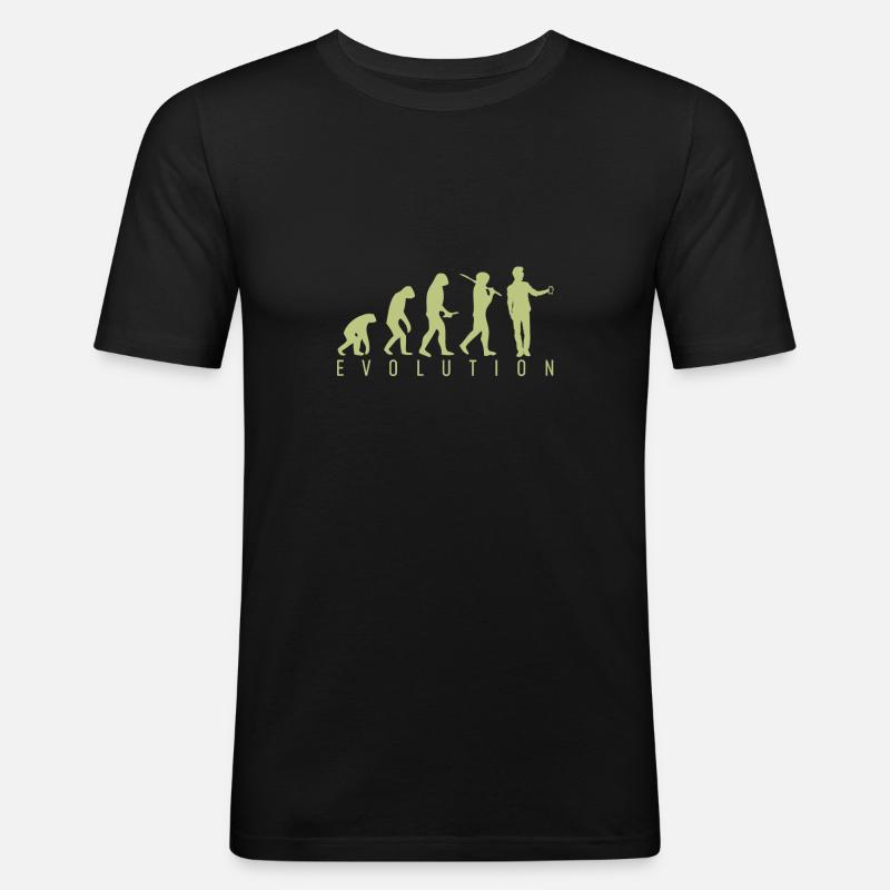 Human Evolution - Männer Slim Fit T-Shirt - Schwarz