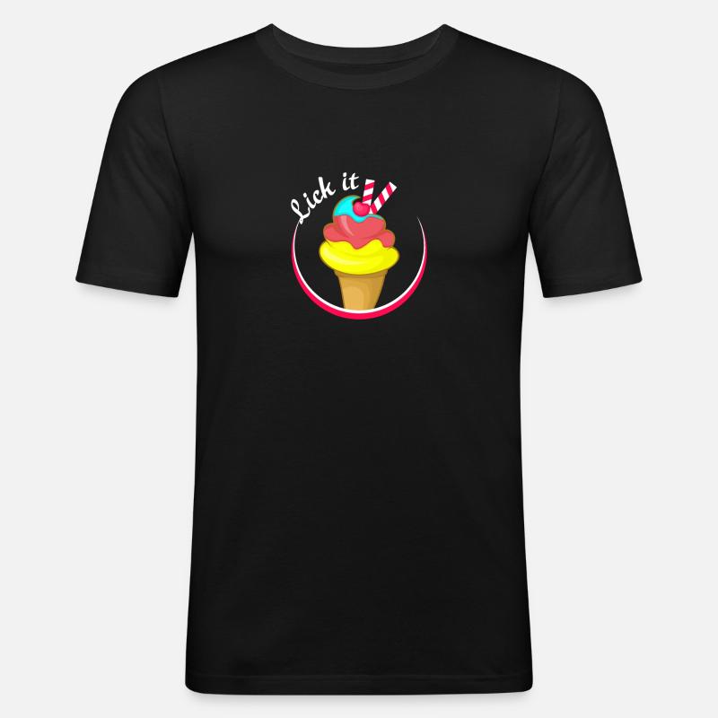 Lecken - Männer Slim Fit T-Shirt - Schwarz