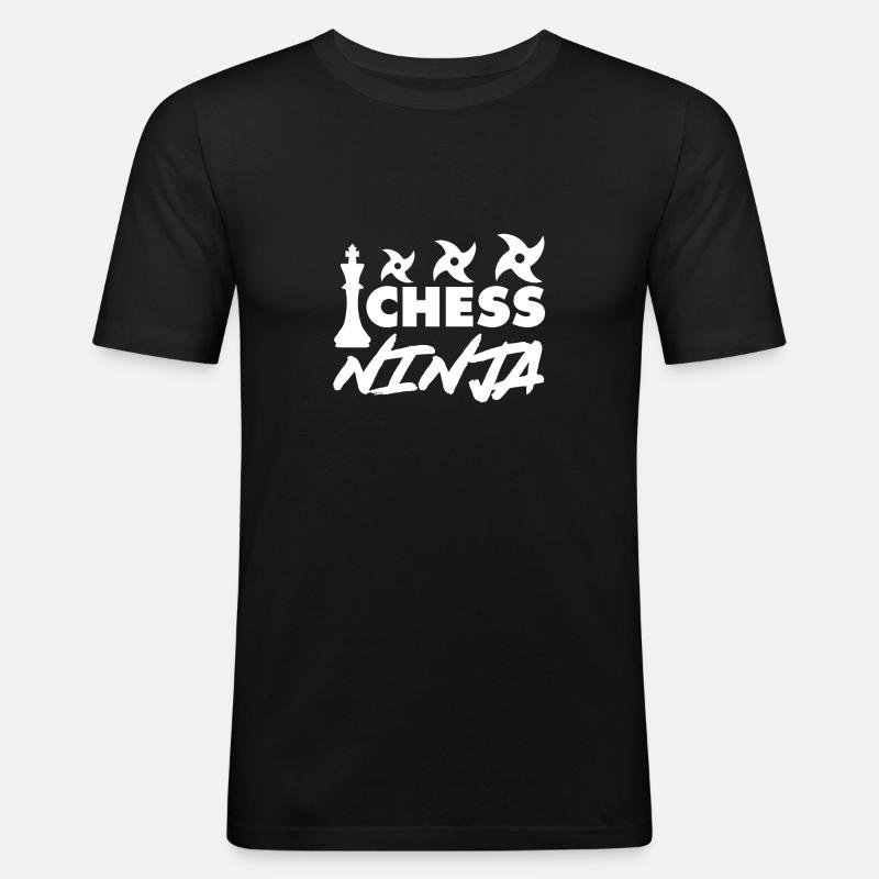 Schach - Männer Slim Fit T-Shirt - Schwarz