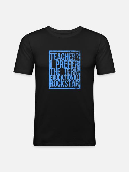 Lehrer - Männer Slim Fit T-Shirt - Schwarz