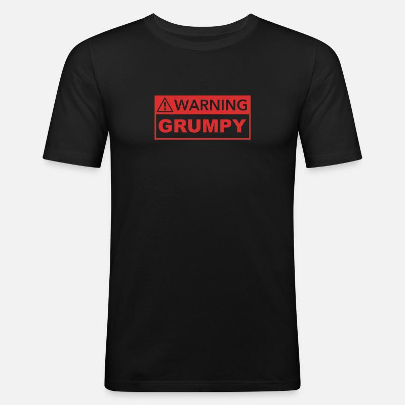 Warning grumpy - Men's Slim Fit T-Shirt - black