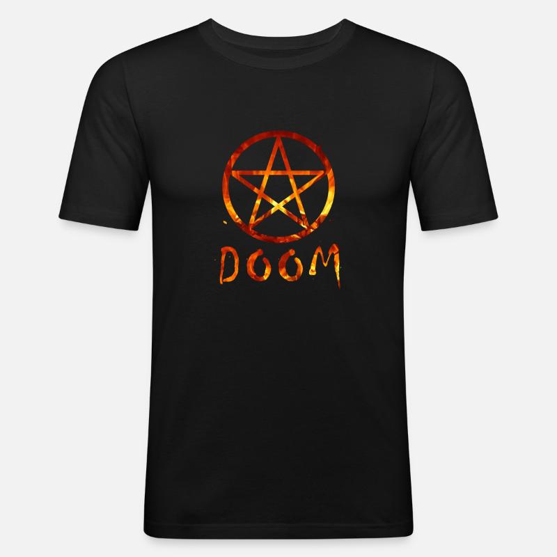 DOOM DOOM DOOM - Männer Slim Fit T-Shirt - Schwarz