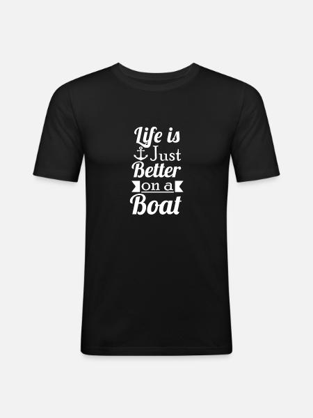 sailing - Men's Slim Fit T-Shirt - black
