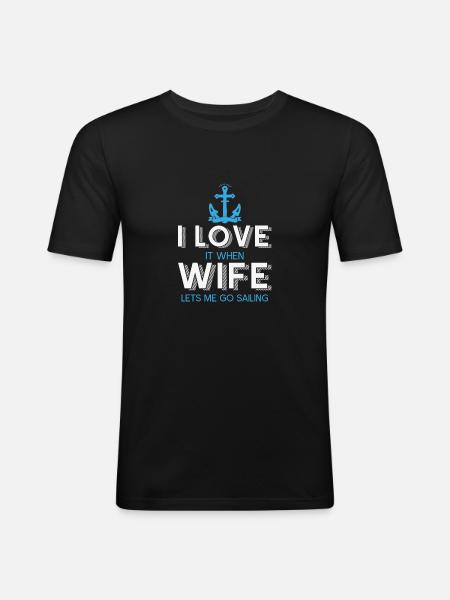 sailing - Men's Slim Fit T-Shirt - black