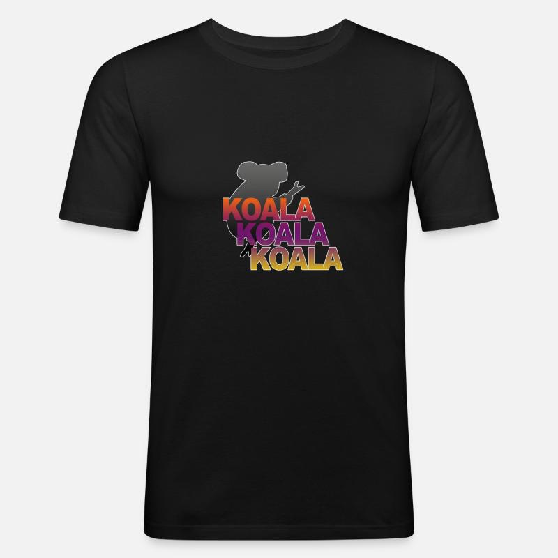Koala Koala Koala - Männer Slim Fit T-Shirt - Schwarz