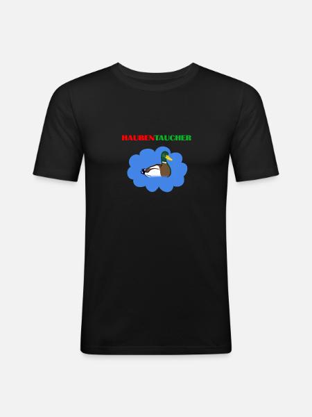grèbes - T-shirt près du corps Homme - noir