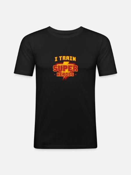 I Train Superheroes - Men's Slim Fit T-Shirt - black