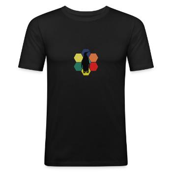 Penguin seabird South Pole - Men's Slim Fit T-Shirt - black - Front - Nik (191cm)