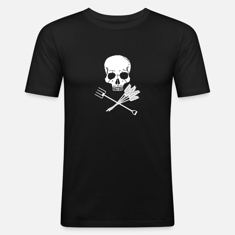 Skull pitchfork - Men's Slim Fit T-Shirt - black