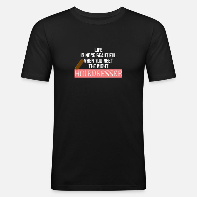 Frisör - Männer Slim Fit T-Shirt - Schwarz