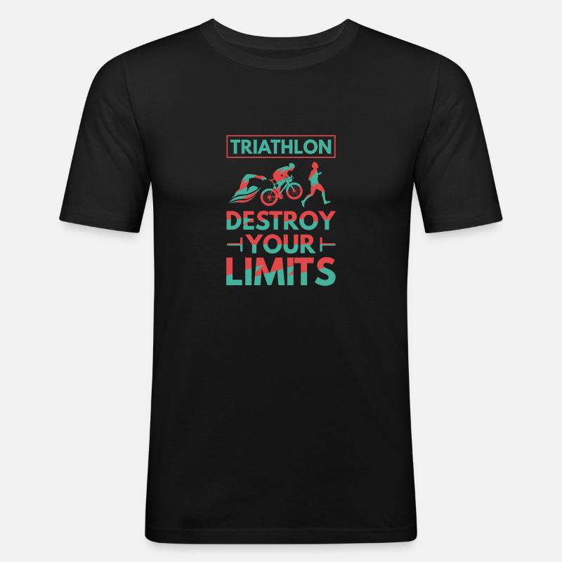 Triathlon - Destroy your Limits - Männer Slim Fit T-Shirt - Schwarz