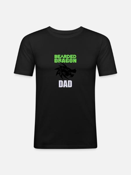 Bearded Dragon Dad - Männer Slim Fit T-Shirt - Schwarz