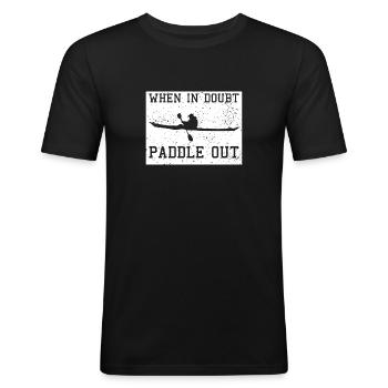 Kajak - Männer Slim Fit T-Shirt - Schwarz - Vorne - Nik (191cm)