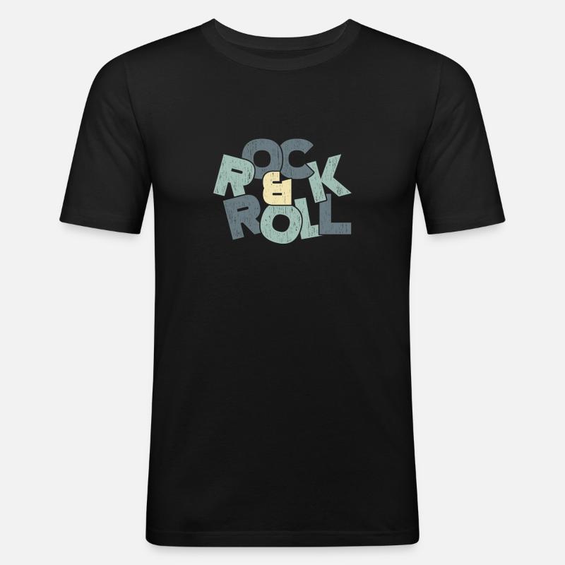 Rock & Roll Kinder Geschenk Spruch - Männer Slim Fit T-Shirt - Schwarz