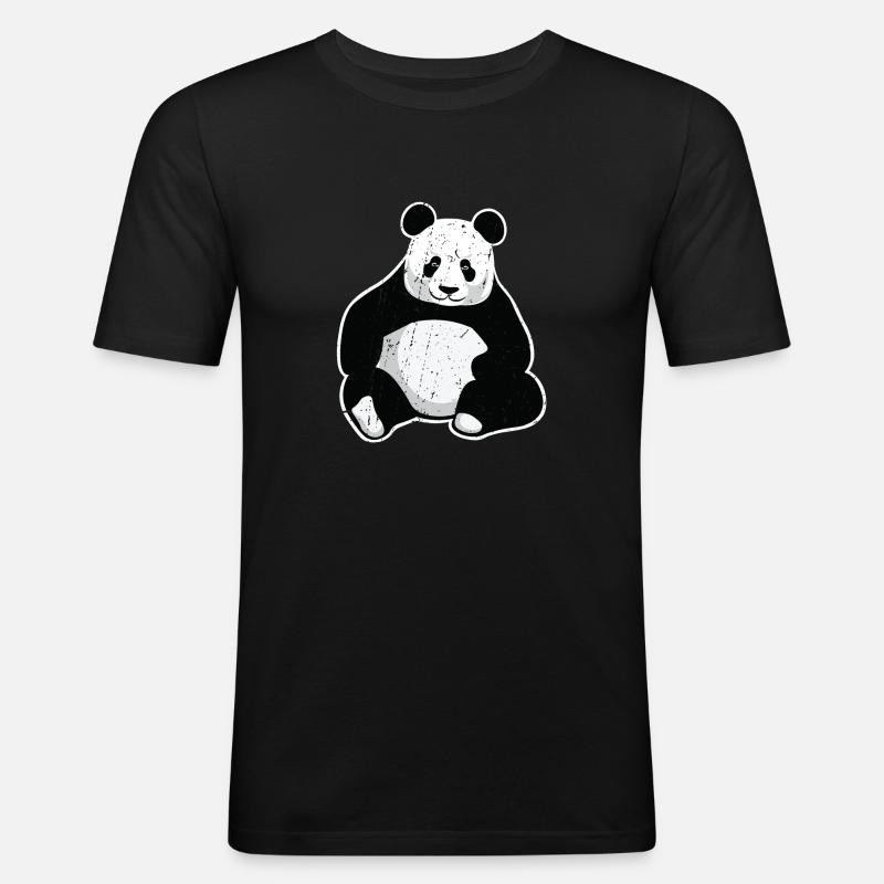Panda géant du grand panda - T-shirt près du corps Homme - noir