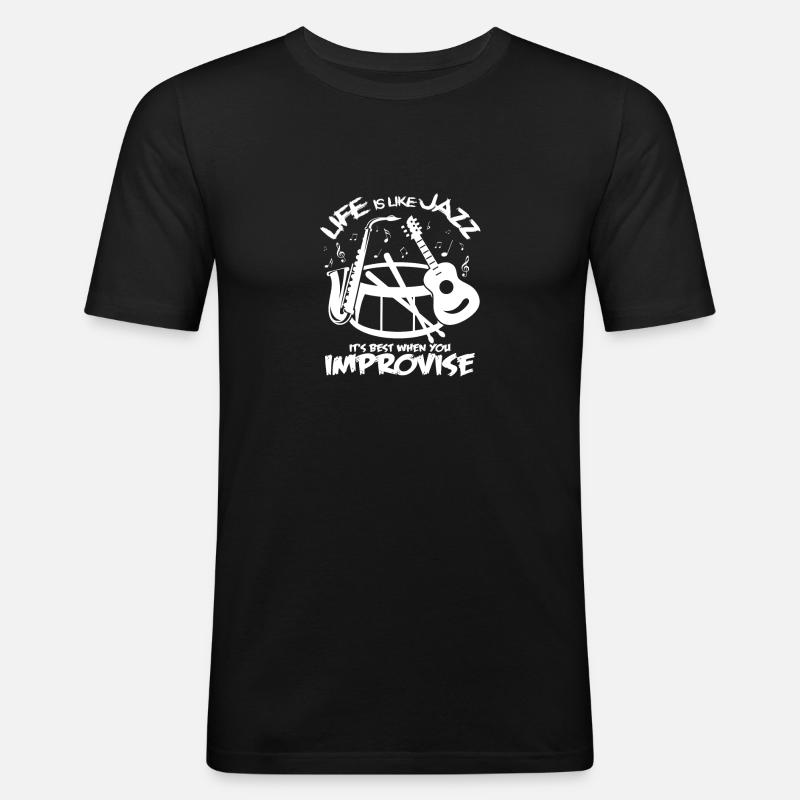 Jazz - Männer Slim Fit T-Shirt - Schwarz