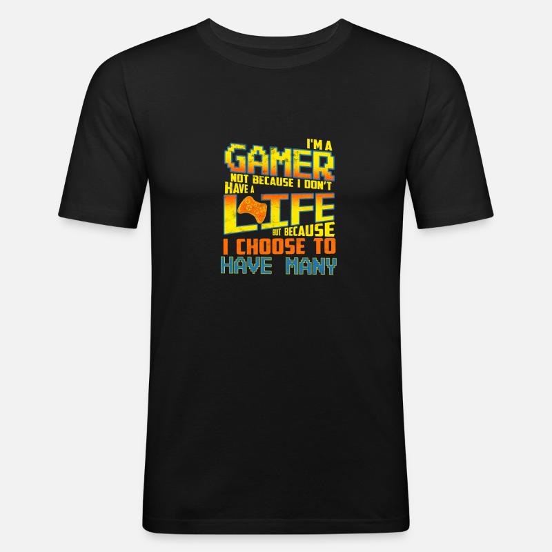 Ich bin ein Gamer - Männer Slim Fit T-Shirt - Schwarz