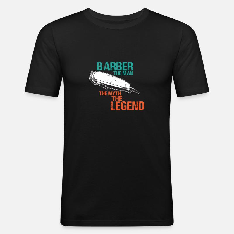 Frisur - Männer Slim Fit T-Shirt - Schwarz