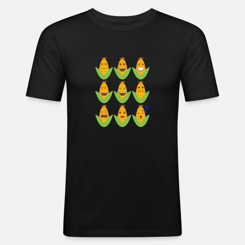 Corn Emojis - Men's Slim Fit T-Shirt - black