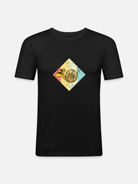 horn - Men's Slim Fit T-Shirt - black