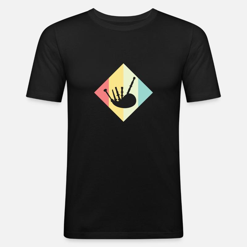 cornemuses - T-shirt près du corps Homme - noir