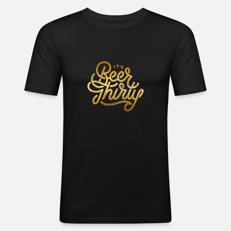 IT'S BEER THIRTY - Männer Slim Fit T-Shirt - Schwarz