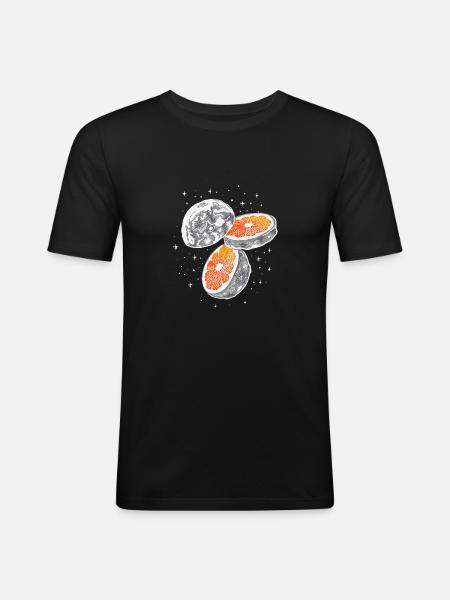 COOL MOON ORANGE SLICE - T-shirt près du corps Homme - noir