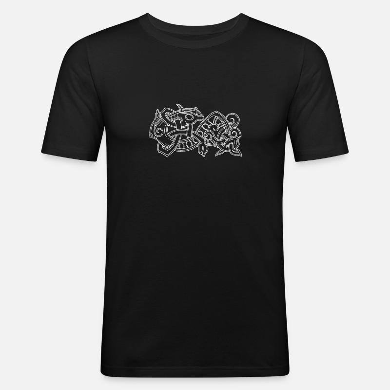 Wikinger Frühmittelalter Reenactment - Männer Slim Fit T-Shirt - Schwarz