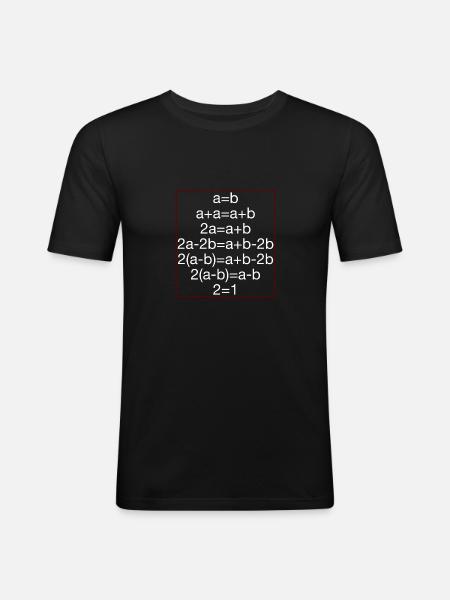 MATHÉMATICIENS - T-shirt près du corps Homme - noir