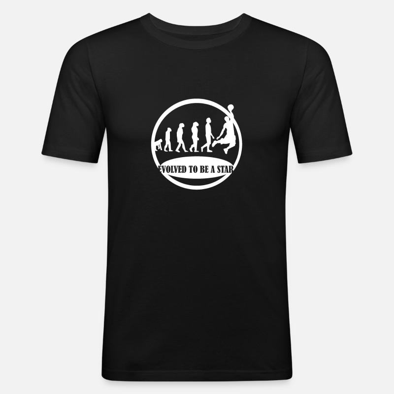 Evolution Basketballer Ball Geschenk - Männer Slim Fit T-Shirt - Schwarz