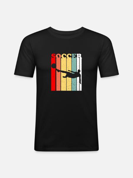 Fußball - Männer Slim Fit T-Shirt - Schwarz