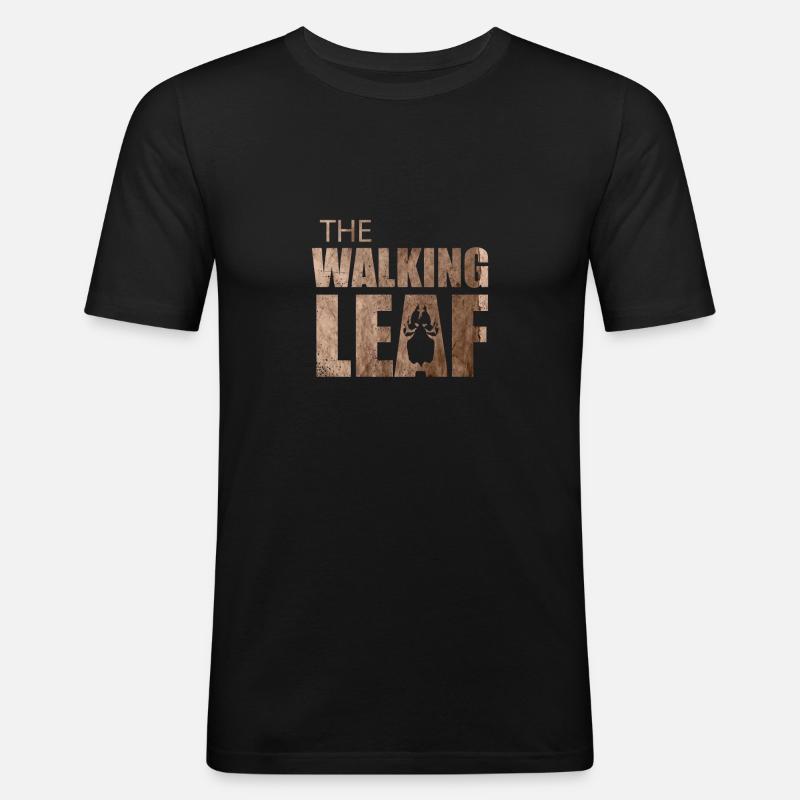 The Walking Leaf - Männer Slim Fit T-Shirt - Schwarz