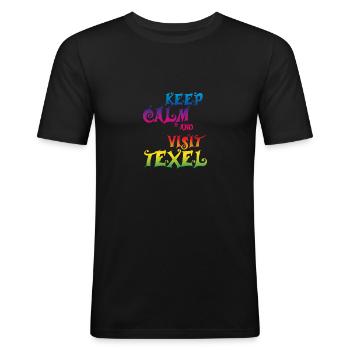 Texel - Männer Slim Fit T-Shirt - Schwarz - Vorne - Nik (191cm)